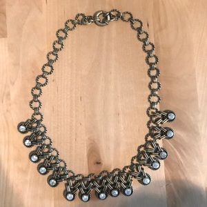 J. Crew burnished gold and diamond necklace